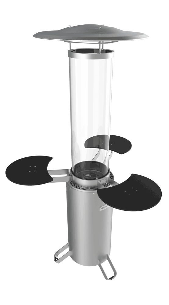 Terrassenstrahler mit Pelletfeuerung