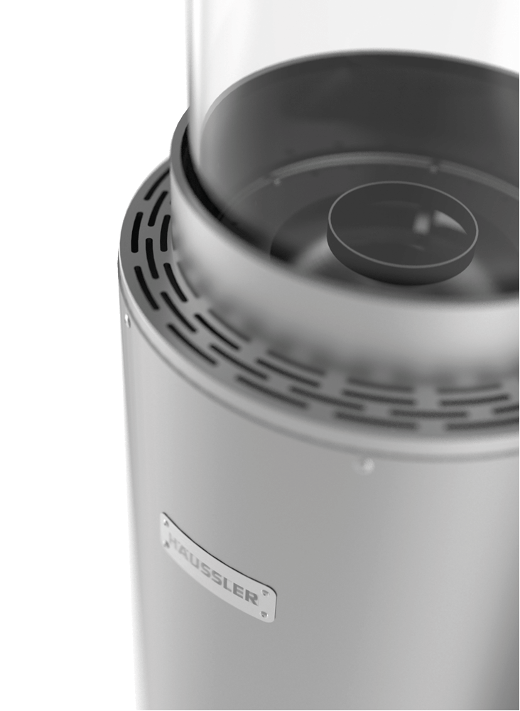 Terrassenstrahler mit Pelletfeuerung