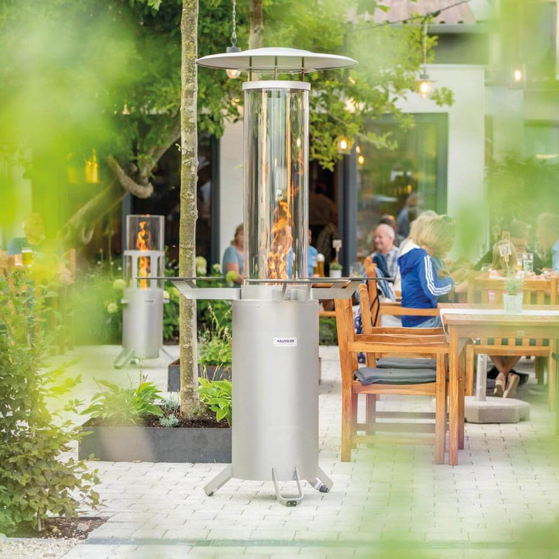 Terrassenstrahler mit Pelletfeuerung