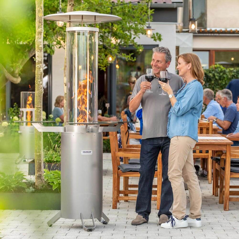 Terrassenstrahler mit Pelletfeuerung