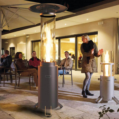 Terrassenstrahler mit Pelletfeuerung