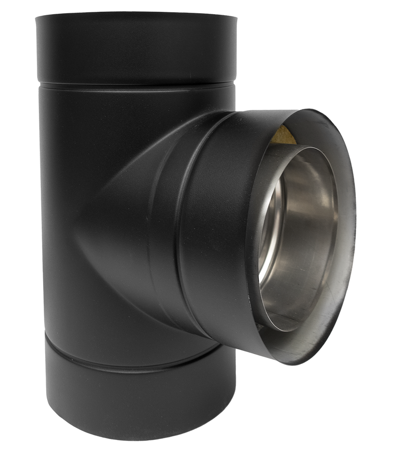 T-Stück Edelstahlschornstein doppelwandig DW