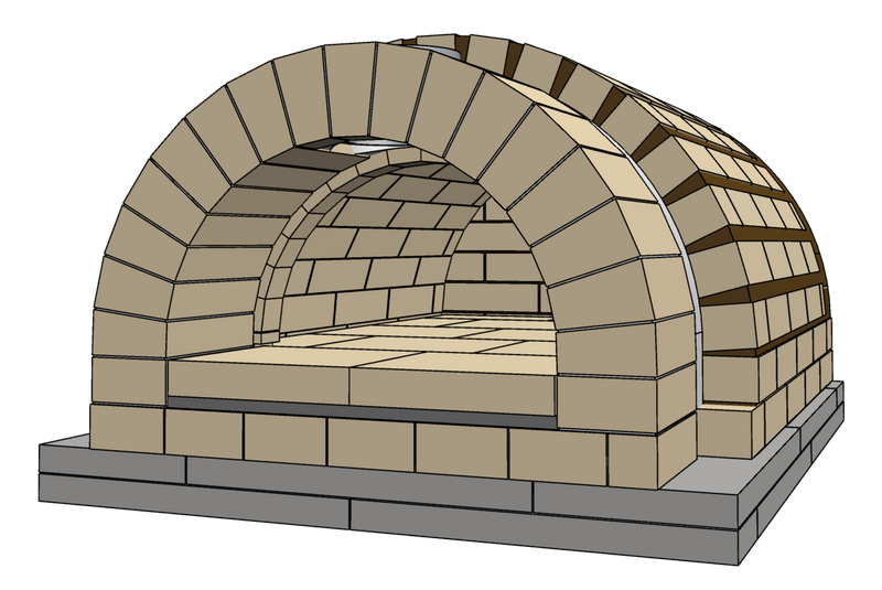 BOTTO Tonnengewölbe Holzbackofen-Bausatz 70 x 100 cm