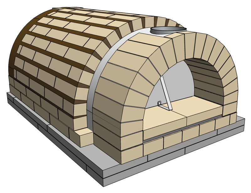 BOTTO Tonnengewölbe Holzbackofen-Bausatz 70 x 100 cm