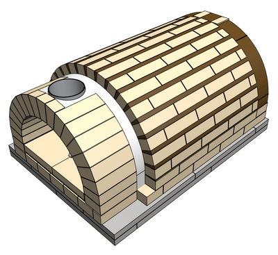 BOTTO Tonnengewölbe Holzbackofen-Bausatz 70 x 100 cm