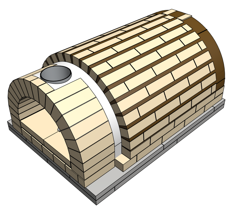 BOTTO Tonnengewölbe Holzbackofen-Bausatz 70 x 100 cm