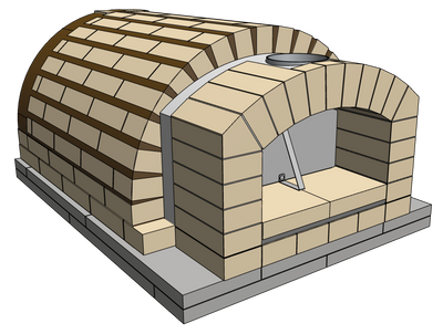 BOTTO Tonnengewölbe Holzbackofen-Bausatz 70 x 100 cm