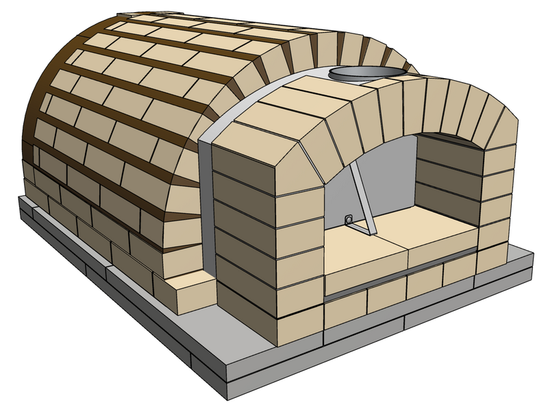 BOTTO Tonnengewölbe Holzbackofen-Bausatz 70 x 100 cm