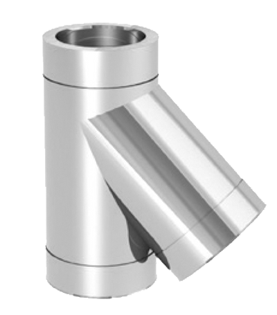 T-Stück Edelstahlschornstein doppelwandig DW