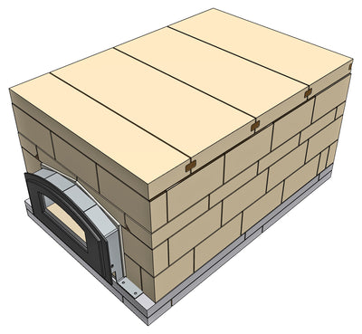 Perspektivansicht des Holzbackofenbausatzes Angelo